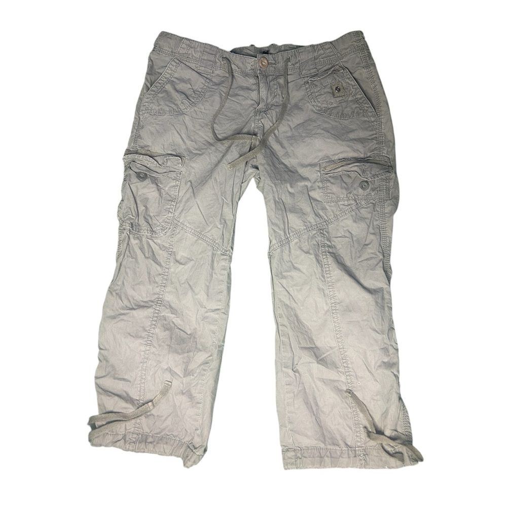 G21 Women’s Cargo Capris - Light Gray, Size 5, Multiple Pockets